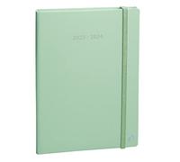 Quo Vadis 155004Q Agenda PLAN NOTE Multilingua Anno 2024-2025 Colore verde chiaro Formato 15x21cm Settimanale 16 Mesi Settembre-Dicembre Carta Bianca Copertina Rigida Pastel Con Elastico