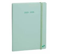Quo Vadis 155004Q Agenda PLAN NOTE Multilingua Anno 2025-2026 Colore verde chiaro Formato 15x21cm Settimanale 16 Mesi Settembre-Dicembre Carta Bianca Copertina Rigida Pastel Con Elastico