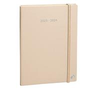 Quo Vadis 155005Q Agenda PLAN NOTE Multilingua Anno 2022-2023 Colore Cappuccino-Formato 15x21cm Settimanale 16 Mesi Settembre-Dicembre-Carta Bianca- Copertina Rigida Pastel Con Elastico