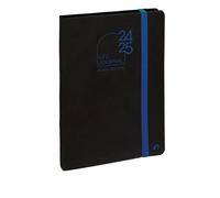 Quo Vadis 155041Q Agenda PLAN NOTE Multilingua Anno 2024-2025 Colore Nero Formato 15x21 cm Settimanale 16 Mesi Settembre-Dicembre Carta Nera Copertina in cartone nero con elastico