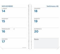 Quo Vadis 214013Q Agenda MAXIWEEK Lingua italiana Anno 2026 Formato 10x15 cm Settimanale 13 Mesi Dicembre-Dicembre Carta Bianca Ricambio Agenda con Spirale Blisterato Copertina in Cartone Bianco