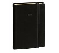 Quo Vadis 376014Q Agenda DAILY 17 PREST Multilingua Anno 2025 Colore Nero Formato 12x17 cm Giornaliera 12 Mesi Gennaio-Dicembre Carta Avorio Copertina Rigida Morbida al Tatto Con Elastico Silk