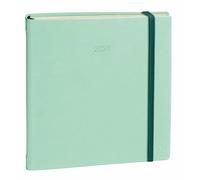 Quo Vadis - Agenda 2025 - Executive Prestige - Agenda settimanale - Multilingue - Silk - Verde chiaro - 13 mesi da dicembre a dicembre - 16 x 16 cm - Carta Clairefontaine avorio - Produzione francese