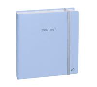 Quo Vadis - Agenda scolastica - 2026-2027 - Esecutivo Settembre Color - Settimana Planning - Multilingua - Pastel - Azzurro - 13 mesi da agosto ad agosto - 16x16 cm