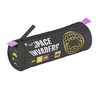 Quo Vadis - Astuccio per la scuola - Rotondo - Space Invaders - Warning - 23x8x8 cm - Tela - Poliestere - 1 scomparto(i)