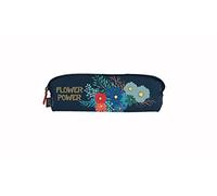 Quo Vadis - Collezione: JUNGLE - TROUSSE ETUDIANT - 1 scomparto - Per portare l'essenziale - Materiale e zip robusta - Design compatto 19x4,7x4,7cm - Visuel Flower