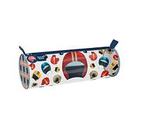 Quo Vadis - Collezione: LOUISE &ARTHUR - TROUSSE TONDO SCOLARE - 1 ampio scomparto per riporre penne, matite e pennarelli - Materiale e zip resistenti - Formato 22x7x7 cm -Visuel Meccanico