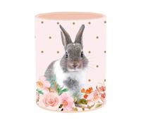 Quo Vadis - Portamatite - Amici a quattro zampe - Coniglio fiori - 8x8x10,5 cm - Metallo