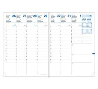 Quo Vadis - Ricambio Agenda 16 mesi - 2026-2027 - Planning 21 SD - Settimana Note - Multilingua - 16 mesi da settembre a dicembre - 15x21 cm - Carta Clairefontaine Bianca - Prodotto in Francia