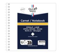 QUO VADIS - Ricarica taccuino a spirale - Pagine a righe - 16 x 16 cm - Carta Clairefontaine bianca - Produzione francese