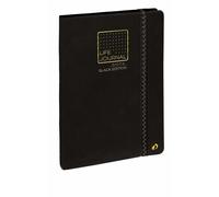 Quo Vadis - Taccuino Bullet journal - Multilingua - Life Journal - Nero - Pagine Puntini (dots) e a righe - 15x21 cm - Carta Clairefontaine Nero - Prodotto in Francia