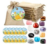 QUOIBLO 12 pietre per la consapevolezza dei bambini, pietre motivazionali uniche contro le paure e per la fiducia in se stessi nel sacchetto di iuta, set regalo come regalo, regalo di compleanno a