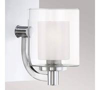 QUOIZEL Applique Kolt IP44 con doppio paralume in vetro, 1 luce QZ-KOLT1-PC-BATH