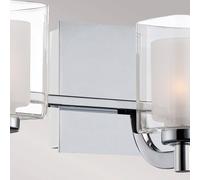 QUOIZEL Applique Kolt IP44 con doppio paralume in vetro, 3 luci QUOIZEL