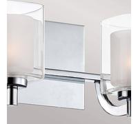 QUOIZEL Applique Kolt IP44 con doppio paralume in vetro, versione a 2 luci QZ-KOLT2-PC-BATH