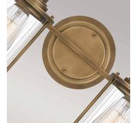 QUOIZEL Applique Riggs IP44, ottone antico, a 2 luci QUOIZEL