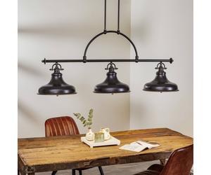 QUOIZEL Emery sospensione stile industriale bronzo 3 luci QUOIZEL