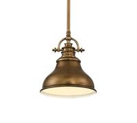 QUOIZEL Lampada a sospensione Emery 1 luce ottone Ø20,3 cm QUOIZEL