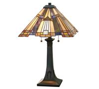QUOIZEL Lampada da tavolo Inglenook con vetro colorato, altezza 64 cm QUOIZEL