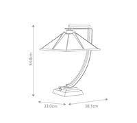 QUOIZEL Lampada da tavolo Pomeroy, altezza 55 cm, bronzo, vetro, acciaio QUOIZEL