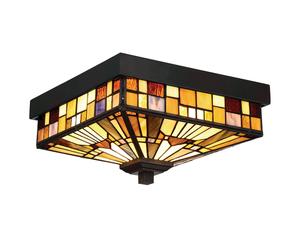 QUOIZEL Plafoniera da esterni Inglenook, vetro colorato QUOIZEL