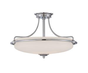 QUOIZEL Plafoniera distanziata Griffin, cromo, Ø 57 cm QUOIZEL