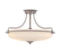 QUOIZEL Plafoniera distanziata Griffin, nichel, Ø 57 cm QUOIZEL