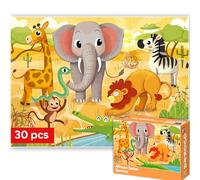 QUOKKA 30 puzzle Assortment per bambini età 3-6 | Toy for Learning Africa for 3-6 anni | Jigsaw Africa & Safari Game Gift for Boy and Girl