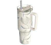 Quokka, Bicchiere Termico 1200 ml con Cannuccia con Decorazione Fogliame Cotone