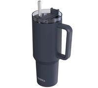 Quokka, Bicchiere Termico 1200 ml con Cannuccia e Manico Ergonomico, Grafite