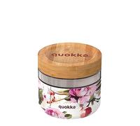 Quokka DELI DARK FLOWERS | CONTENITORE PER CIBO IN VETRO CON COPERTURA IN SILICONE 820 ML