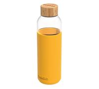 Quokka FLOW YELLOW | BOTTIGLIA TONDA IN VETRO CON GUAINA IN SILICONE 660 ML
