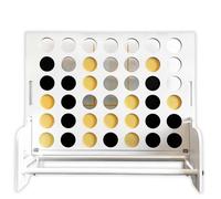 QUOKKA Gigante Quattro in Fila Gioco 4-in-1 Set Bianco- Grande Gioco in Legno per Famiglie e Amici Adulti - Perfetto per Feste in Giardino e in Famiglia - Grande Scacchi e Dama - Tic Tac Toe in Legno