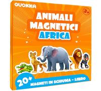 QUOKKA Gioco Magnetico Bambini 2 3 4 Anni - 20+ Pezzi Puzzle Magnetico Africa - Gioco da Viaggio per Bambini in Aereo - Magnete Educativo Giocattoli Regalo dai 1 ai 5 Anni