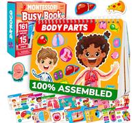 QUOKKA Montessori Quiet Book per Bambini 1 2 3 4 Anni - Versione Inglese - Preschool Libri Sensoriali Busy Book con 15 Temi Il Nostro Corpo - Giochi Educativi 3 Anni - Regali Ragazzi Ragazze
