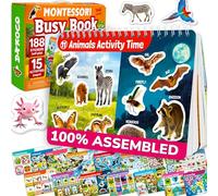 QUOKKA Montessori Quiet Book per Bambini 1 2 3 4 Anni - Versione Inglese - Preschool Libri Sensoriali Busy Book con 15 Temi sulla Fauna Selvatica - Giochi Educativi 3 Anni - Regali Ragazzi Ragazze