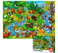 QUOKKA Puzzle 100 Pezzi Bambini 3 4 5 Anni - Puzzle Animali della Foresta 6 7 8 Anni - Giochi Educativi Busyland Ricco di Dettagli Visivi - Giochi Didattico Regalo per Bambini e Bambine dai 3 ai 8
