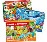QUOKKA Puzzle 300 Pezzi per Bambini 8 9 10 Anni - Set 3 Puzzle da Pavimento - Giocattolo Educativo con Oceano Città e Insetti per Bambini 10 12 Anni - Gioco Regalo per Ragazzi e Ragazze