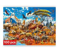 QUOKKA Puzzle Animali per Bambini dai 4 5 6 Anni - Solo Puzzle 100 Pezzi Bambini 7 8 9 Anni - Africani Animali Giocattolo - Giochi Regalo per Ragazze e Ragazzi