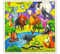 QUOKKA Puzzle Bambini 2 3 4 Anni - 28 Pezzi Puzzle Legno per Bambini 5 6 7 Anni - Montessori Giocattoli in Legno con Animali Selvatici - Regalo Educativi per Ragazze e Ragazzi