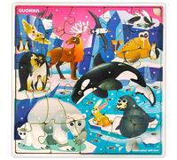 QUOKKA Puzzle Bambini 3 4 5 Anni - 28 Pezzi Puzzle Legno Bambini 5 6 Anni - Montessori Giocattoli in Legno con Animale Polare - Giochi Educativi - Regalo per Ragazze e Ragazzi dai 3 ai 7