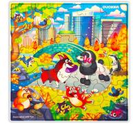 QUOKKA Puzzle Bambini 3 4 5 Anni - 28 Pezzi Puzzle Legno Bambini 6 7 8 Anni - Montessori Giocattoli in Legno da Parco - Giochi Educativi - Regalo per Ragazze e Ragazzi dai 3 ai 7