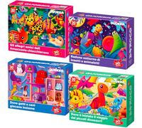 QUOKKA Puzzle Bambini 3 4 5 Anni - 4x30 Pezzi Puzzle Animali - Dinosauri Insetti e Animali Domestici Gioco Bimba 2 Anni - Giocattoli Regalo Educativo Bambini dai 2 ai 6