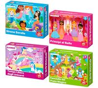 QUOKKA Puzzle Bambini 3 4 Anni - 4x30 Pezzi Puzzle Principesse - Sirene Principesse Unicorni e Fanciulle del Prato Gioco Bimba 2 Anni - Giocattoli Regalo Educativo Bimba dai 2 ai 6