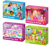 QUOKKA Puzzle Bambini 3 4 Anni - 4x30 Pezzi Puzzle Principesse - Sirene Principesse Unicorni e Fanciulle del Prato Gioco Bimba 2 Anni - Giocattoli Regalo Educativo Bimba dai 2 ai 6