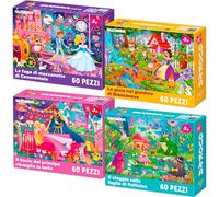 QUOKKA Puzzle Bambini 4 5 6 Anni - 4x60 Pezzi Puzzle Bambina 3 4 Anni - Giocattoli Educativi Fiabe - Giochi Regalo per Bambini e Bambine dai 3 ai 8