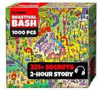 QUOKKA Puzzle da 1000 pezzi per adulti e ragazzi - Animal Bash Puzzle per adulti con segreti nascosti e storia audio - Gioco di puzzle visivo dettagliato per concentrazione e relax con torsione