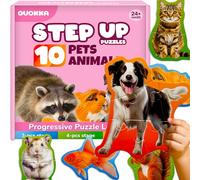 QUOKKA Puzzle Giocattolo per Bambini da 2 a 3 Anni - Giochi di Animali Domestici 3 a 5 Anni - 8 Forme di Animali Realistiche - 40 Grandi Pezzi di Puzzle per Bambini - Regalo Educativo Bambino 2 4 Anni