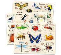 Quokka Puzzle Legno Bambini 1 2 3 Anni - 3 Giocattoli Puzzle Animali per Bimbi 18 Mesi - Giochi Montessori in Legno con Animali Realistici - Educativo Regalo per Bambini e Bambine 2 3 4 Anni
