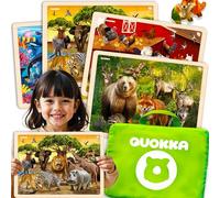 QUOKKA Puzzle Legno Bambini 3 4 5 Anni - 4x48 Pezzi Puzzle Animali Montessori - Gioco Educativo in Legno con Animali Realistici - Regalo per Bambini e Bambine 6 7 8 Anni